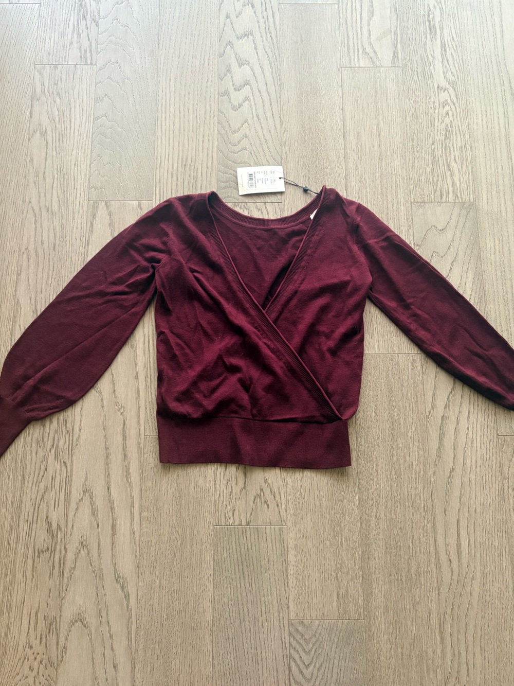 Burgundy V-Neck Wool Sweater